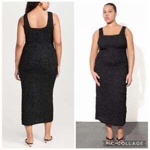 Mara Hoffman XL Sloan Popcorn Dress Black